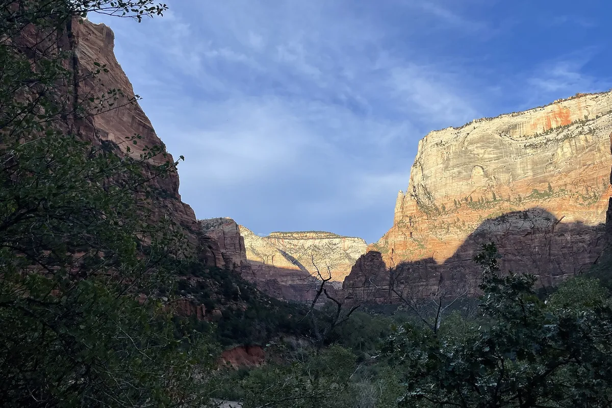 Zion Canyon walls viewed from the Emerald Pools Trail