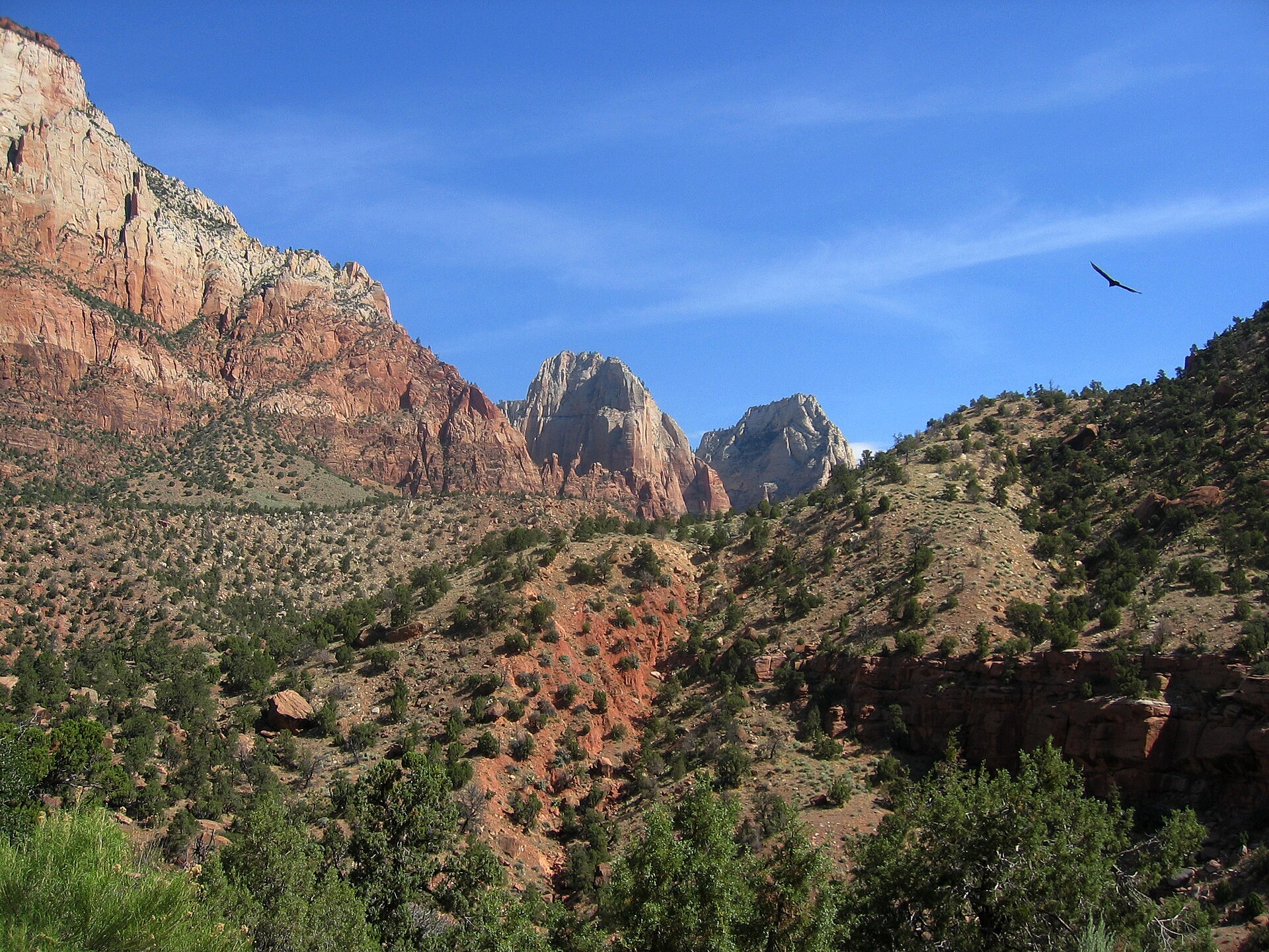 las vegas to zion national park scenery — towering sandstone mountains inside Zion National Park