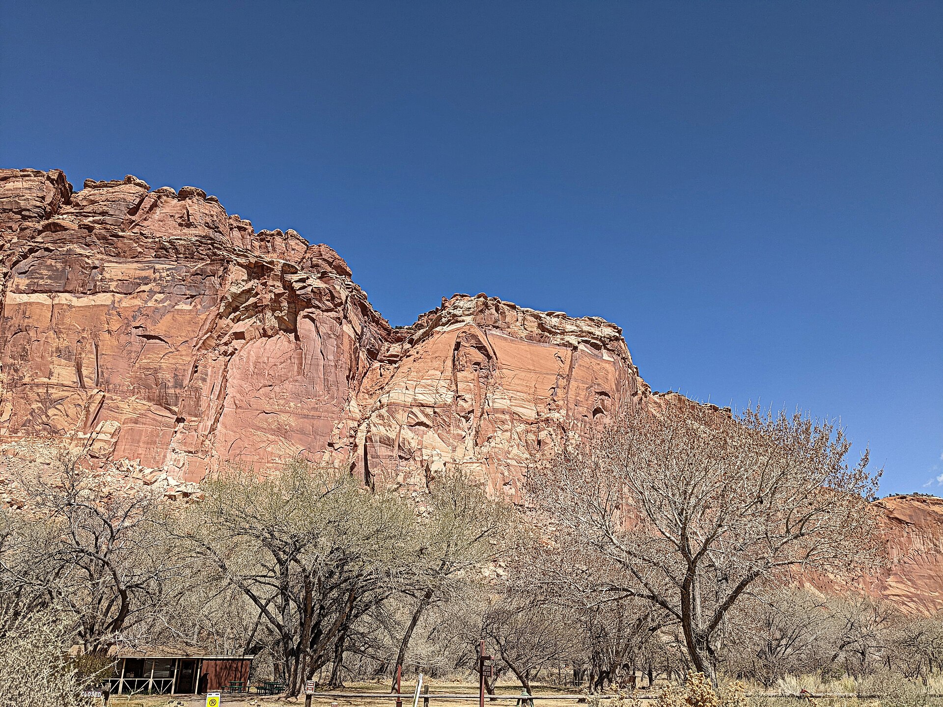 utah national parks road trip — red rock cliffs along the Scenic Drive in Capitol Reef National Park